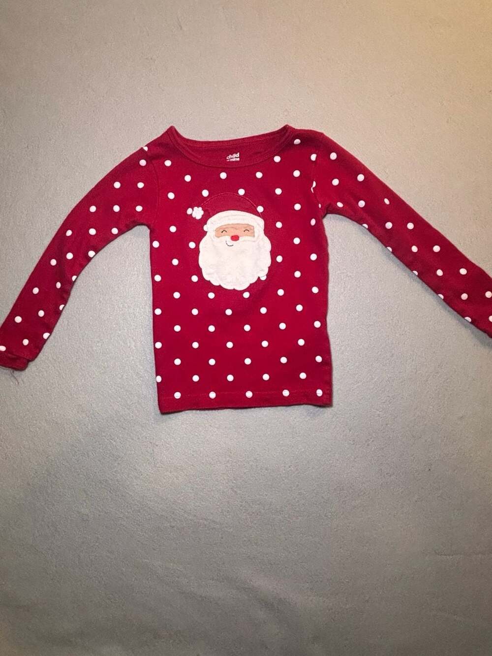 Child of Mine made by Carter's Santa Pajama Top Size 4T Red Polka Dot